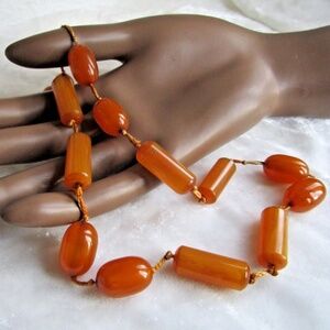 vintage butterscotch Baltic amber necklace, 18 inches, handmade, OOAK artisan